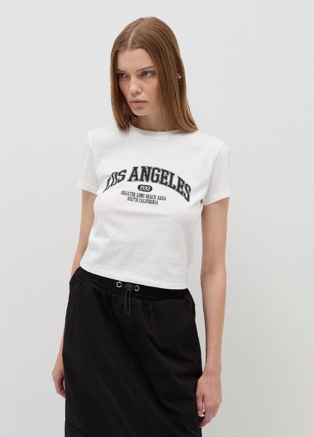 B. ANGEL T-shirt crop in cotone Saldi Di Fabbrica