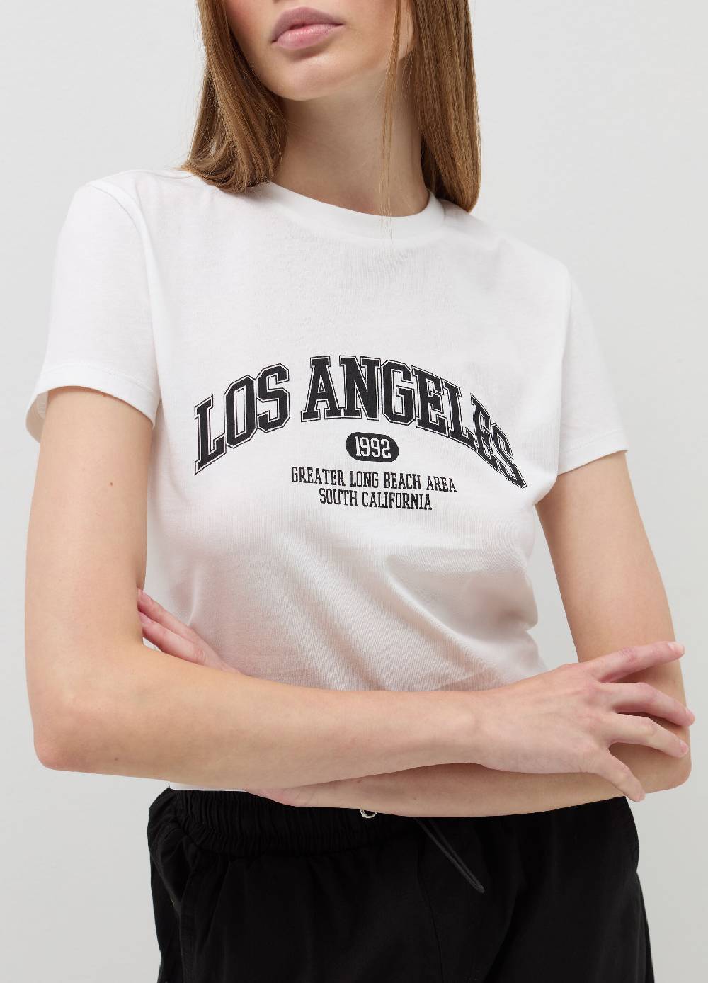 B. ANGEL T-shirt crop in cotone Saldi Di Fabbrica