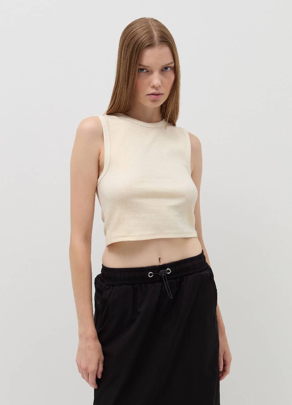 B. ANGEL Tank top crop a costine con lurex Negozio