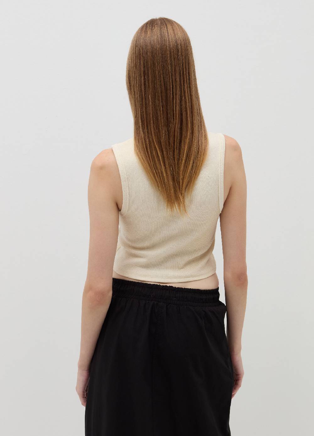 B. ANGEL Tank top crop a costine con lurex Negozio
