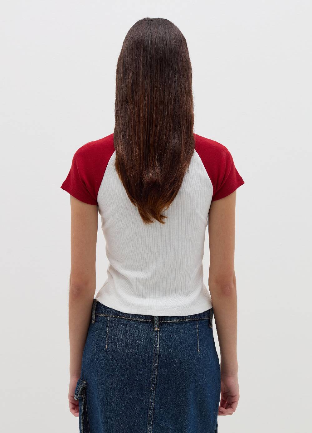 B. ANGEL T-shirt a costine con ricamo Sottocosto