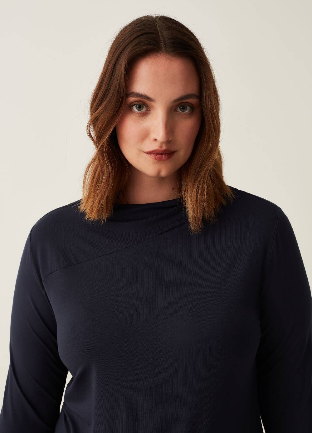 MYA T-shirt in viscosa stretch Curvy Vendita Calda
