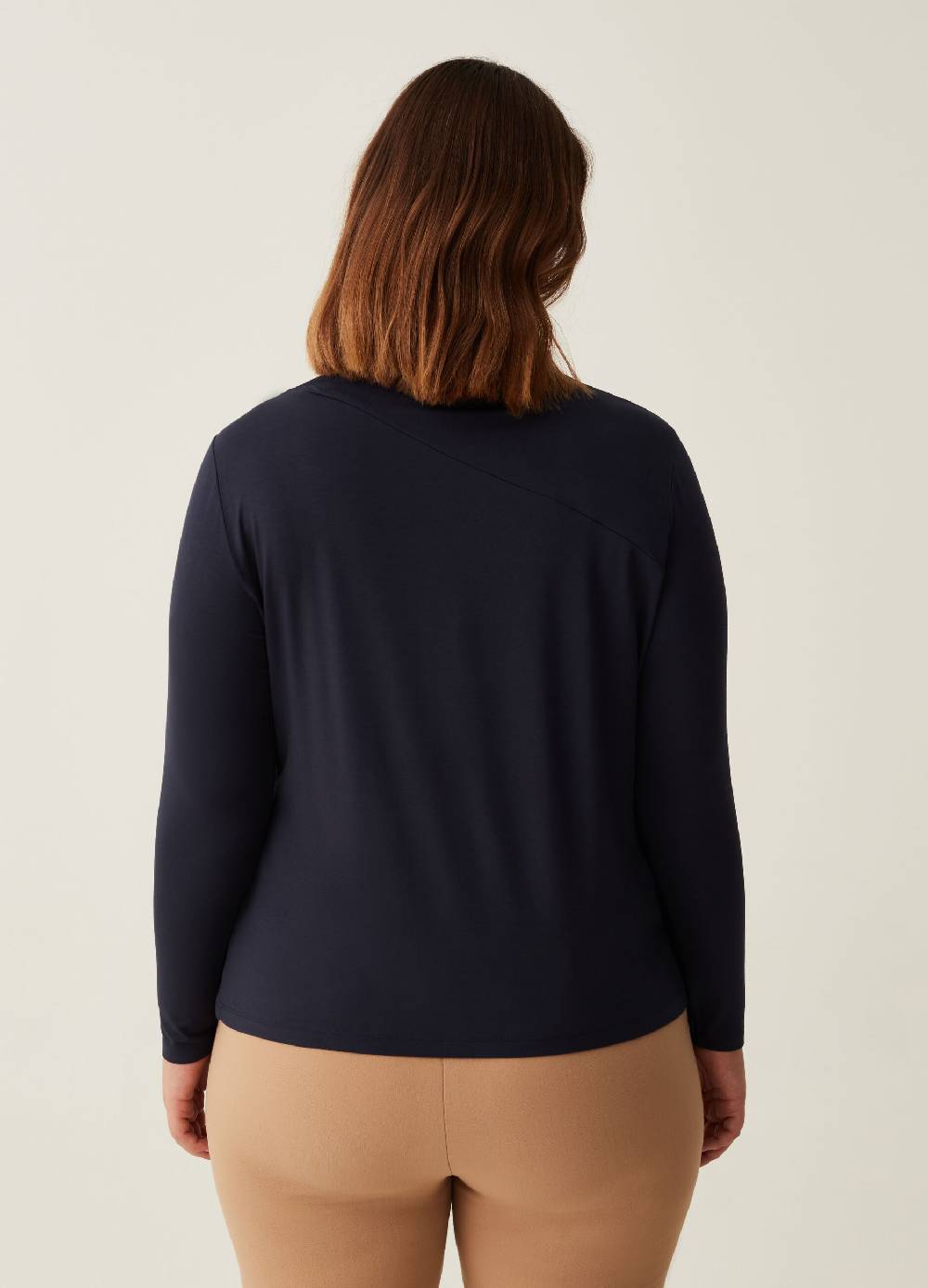 MYA T-shirt in viscosa stretch Curvy Vendita Calda