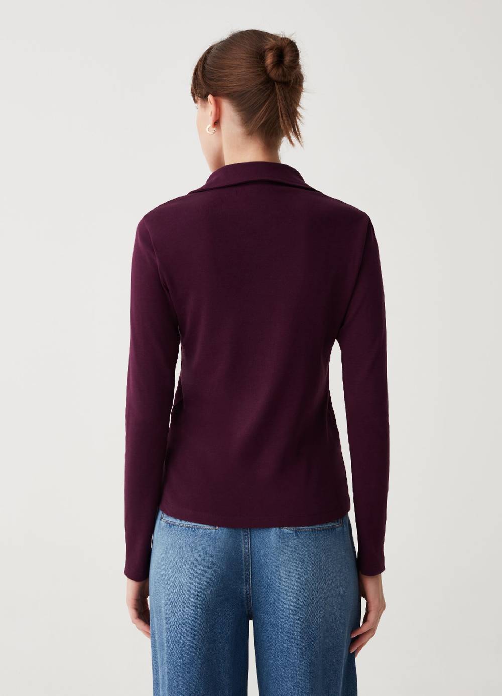 OVS T-shirt a maniche lunghe con scollo a polo Vendita Economica