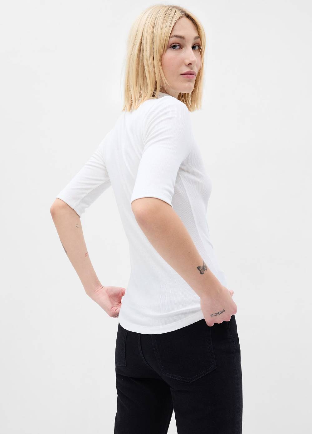 GAP T-shirt a costine sottili maniche al gomito Italia