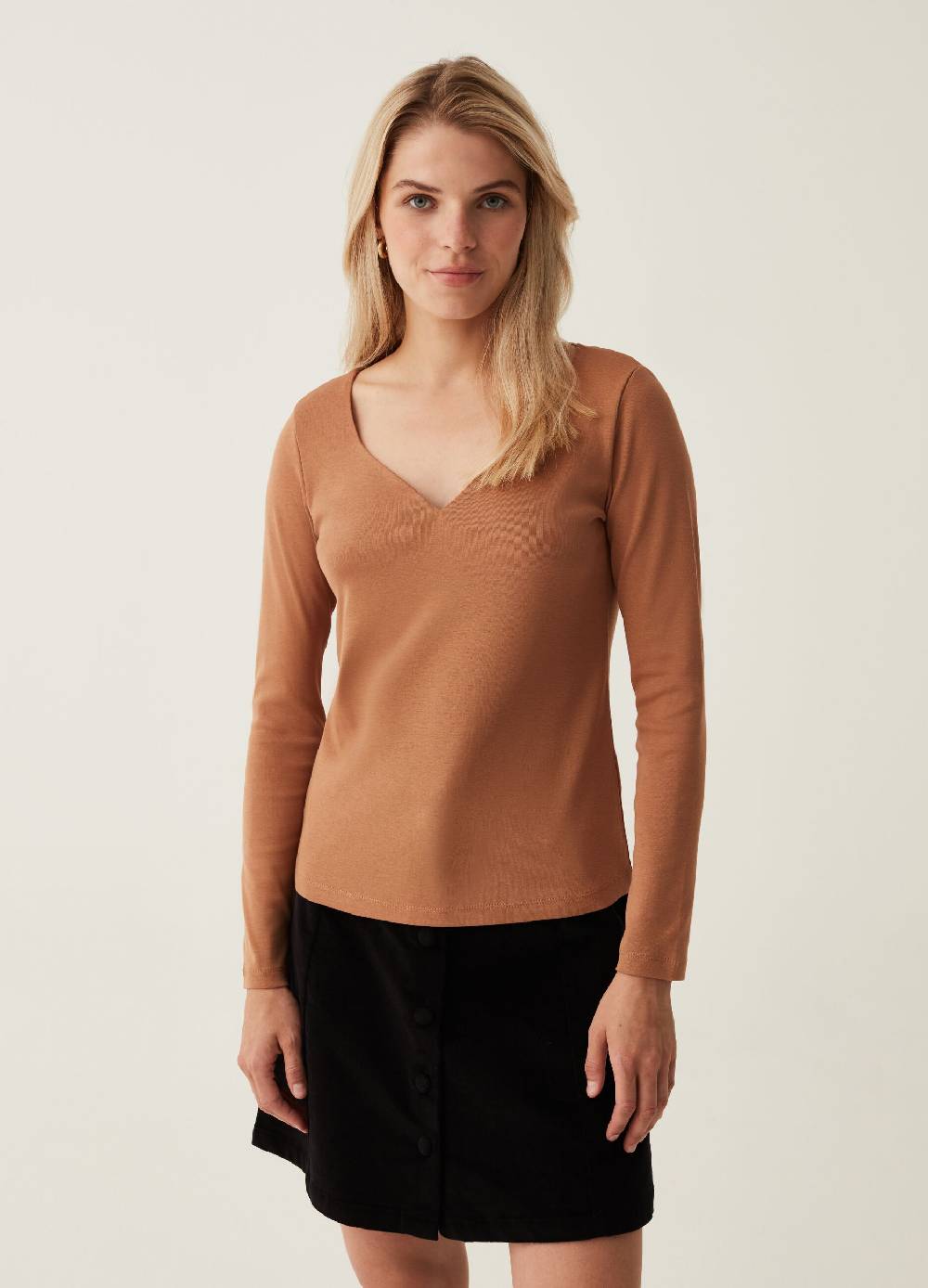 OVS T-shirt a maniche lunghe con scollo a cuore Promozione