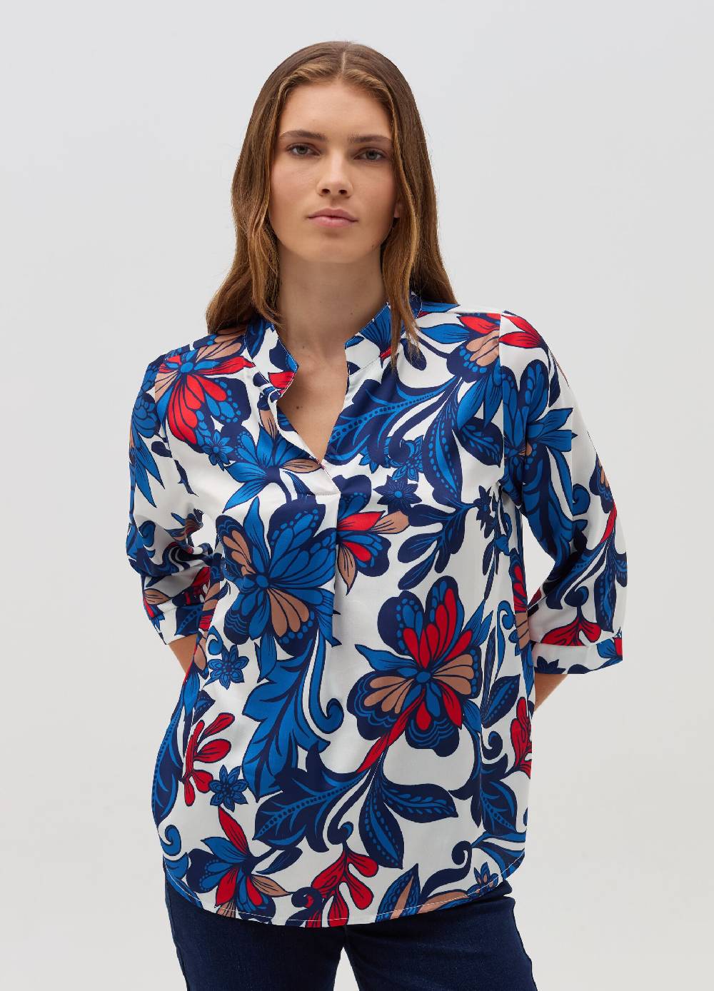 HYBRID Blusa floreale con maniche a tre quarti Fino Al -60%