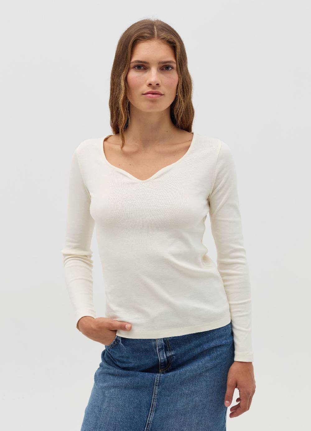 OVS T-shirt a maniche lunghe con scollo a cuore Shopping Online