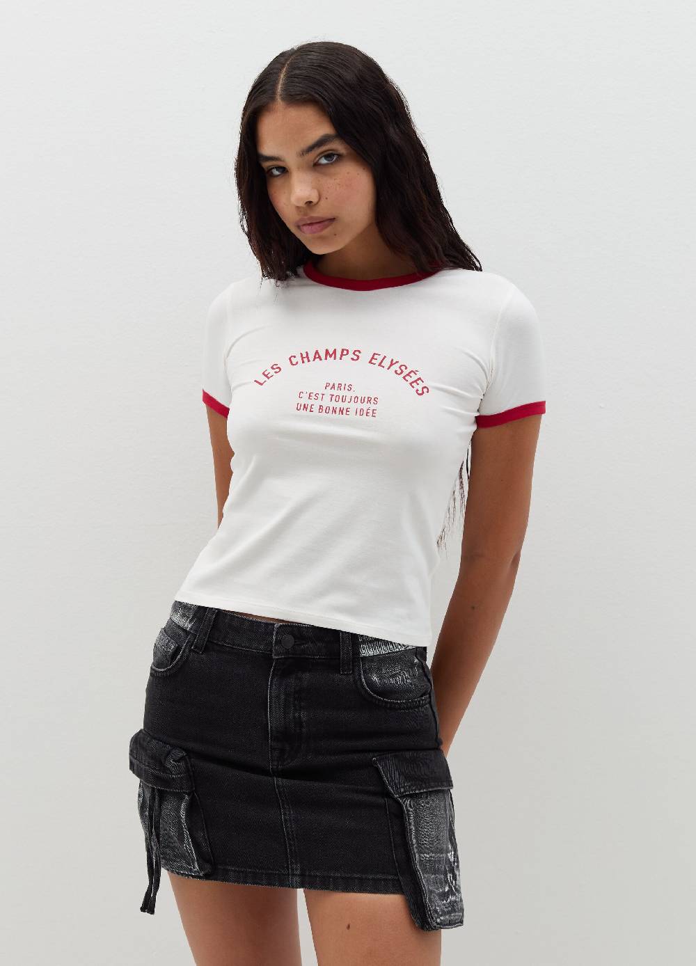 B. ANGEL T-shirt con profili a contrasto e stampa Prezzo Ridotto