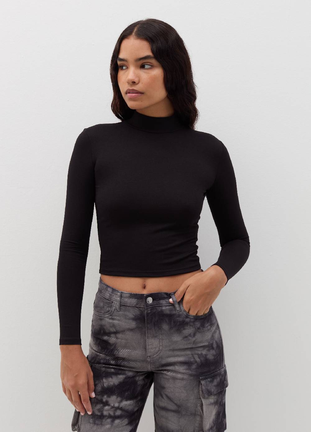 B. ANGEL T-shirt mock neck con maniche lunghe Online