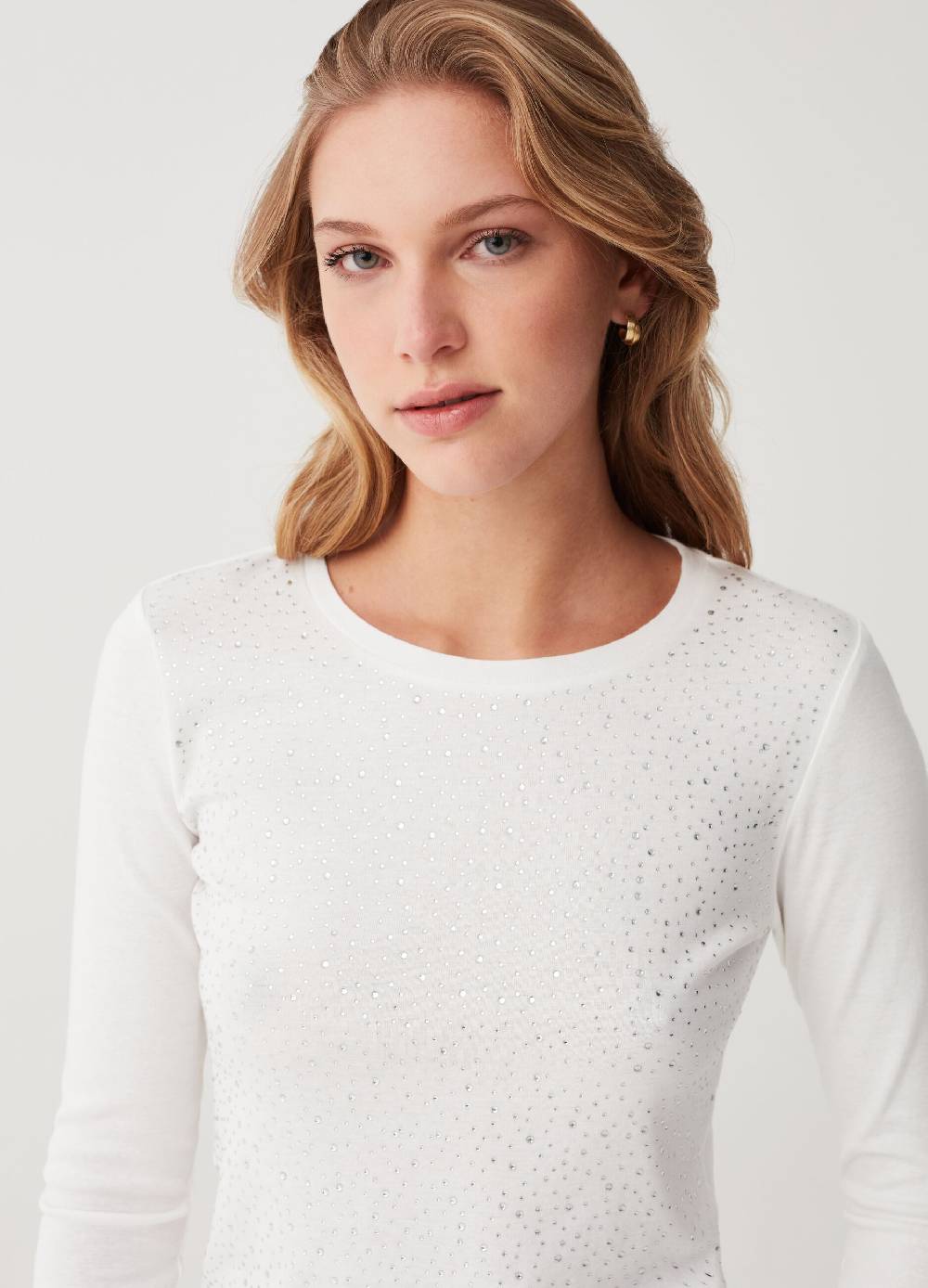 OVS T-shirt a maniche lunghe con strass Saldi
