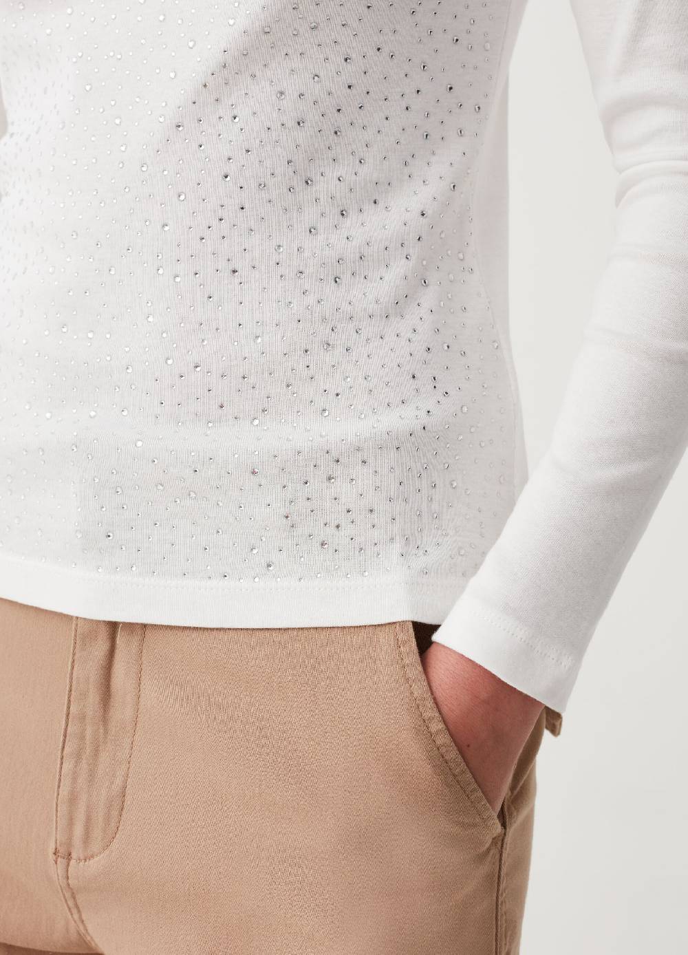 OVS T-shirt a maniche lunghe con strass Saldi