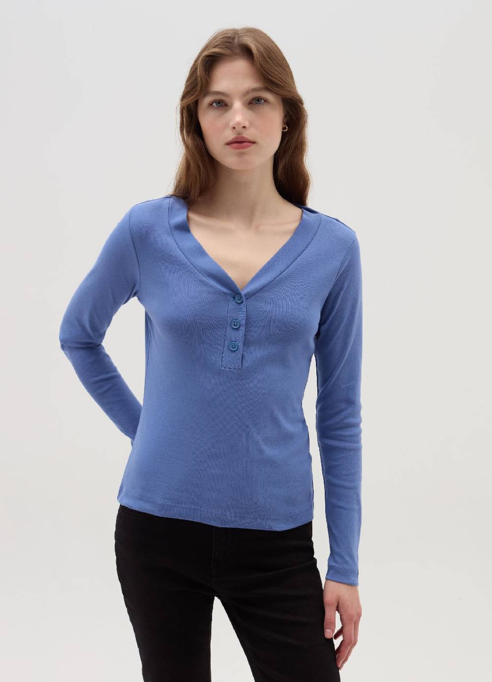 OVS T-shirt maniche lunghe scollo serafino Vendita Economica