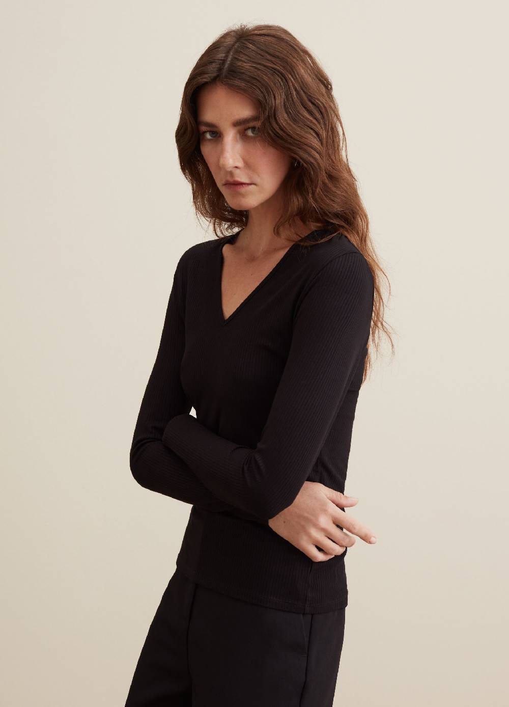 PIOMBO T-shirt a maniche lunghe con scollo a V 2025