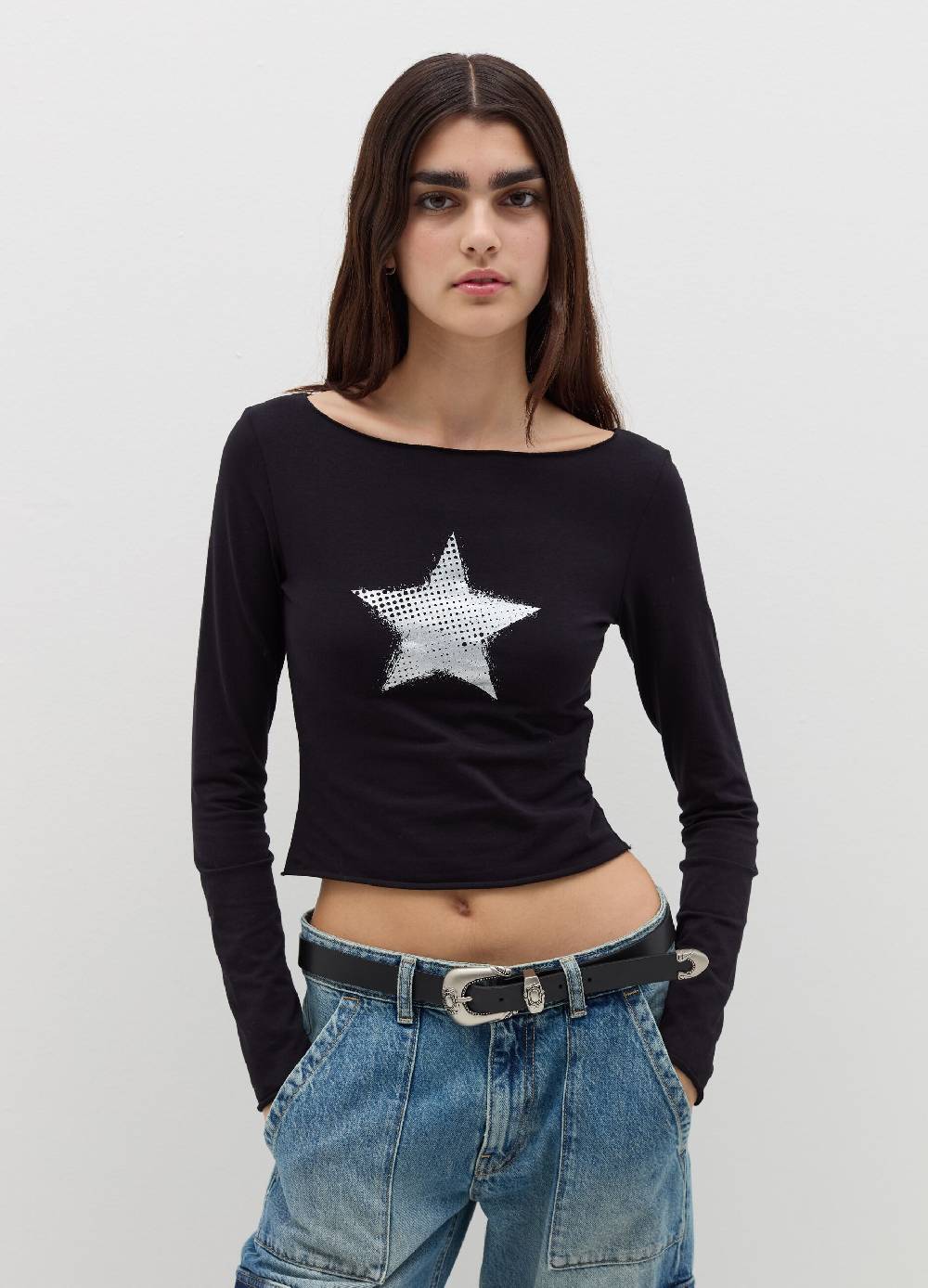 B. ANGEL T-shirt a maniche lunghe con stampa Nuovo