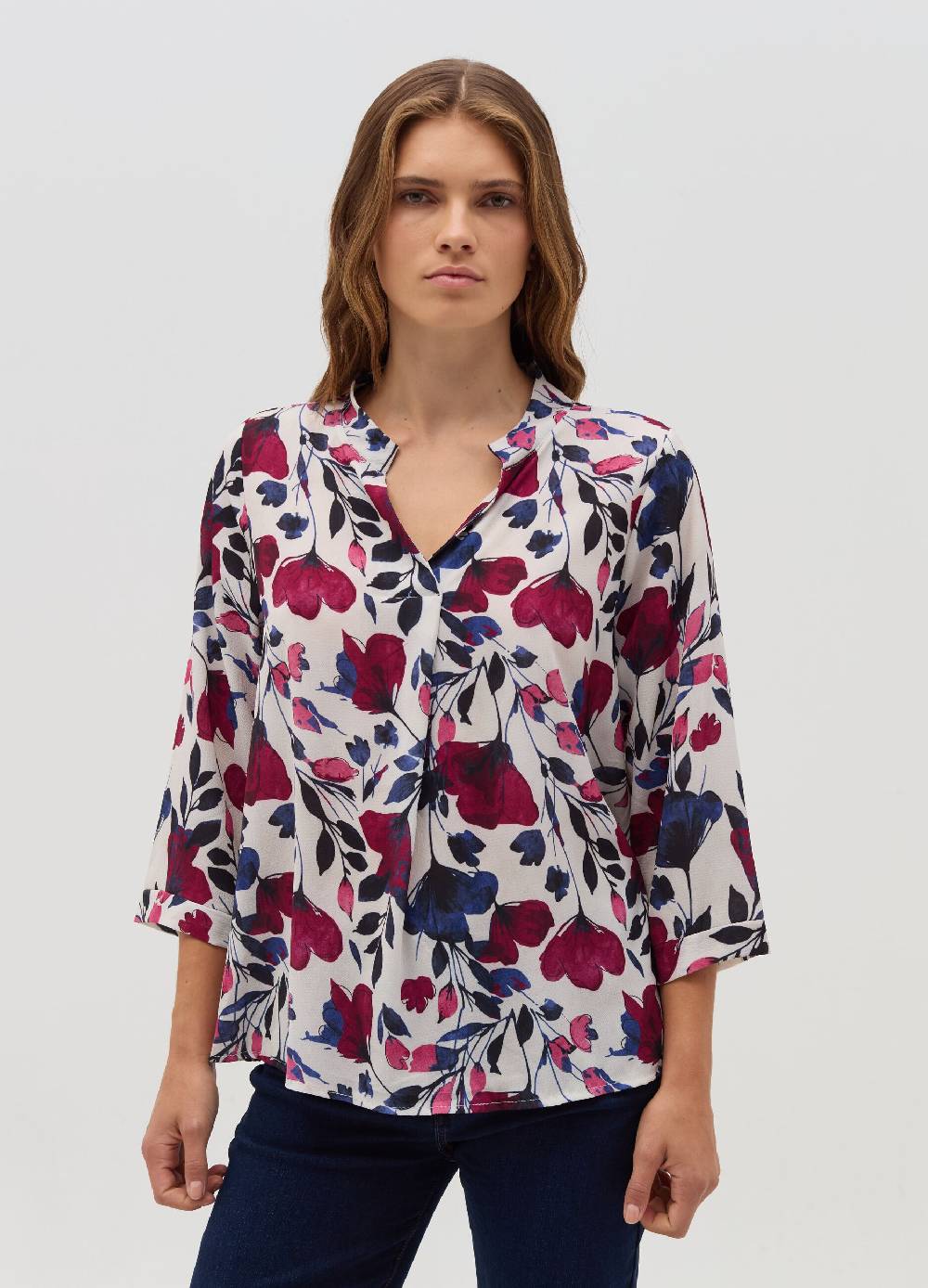 HYBRID Blusa con stampa floreale e maniche a tre quarti Qualità