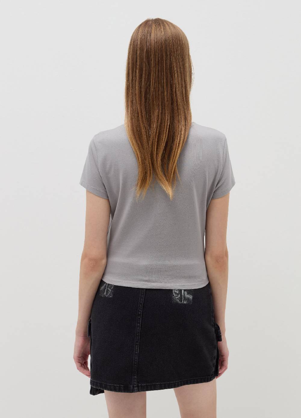B. ANGEL T-shirt crop con ricamo lettering Pezzi Unici