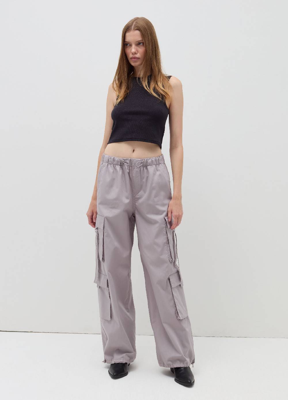 B. ANGEL Tank top crop a costine con lurex Consegna Veloce