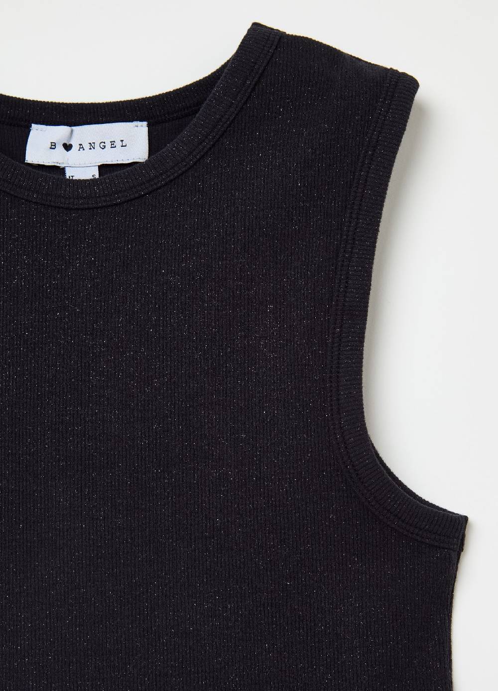 B. ANGEL Tank top crop a costine con lurex Consegna Veloce