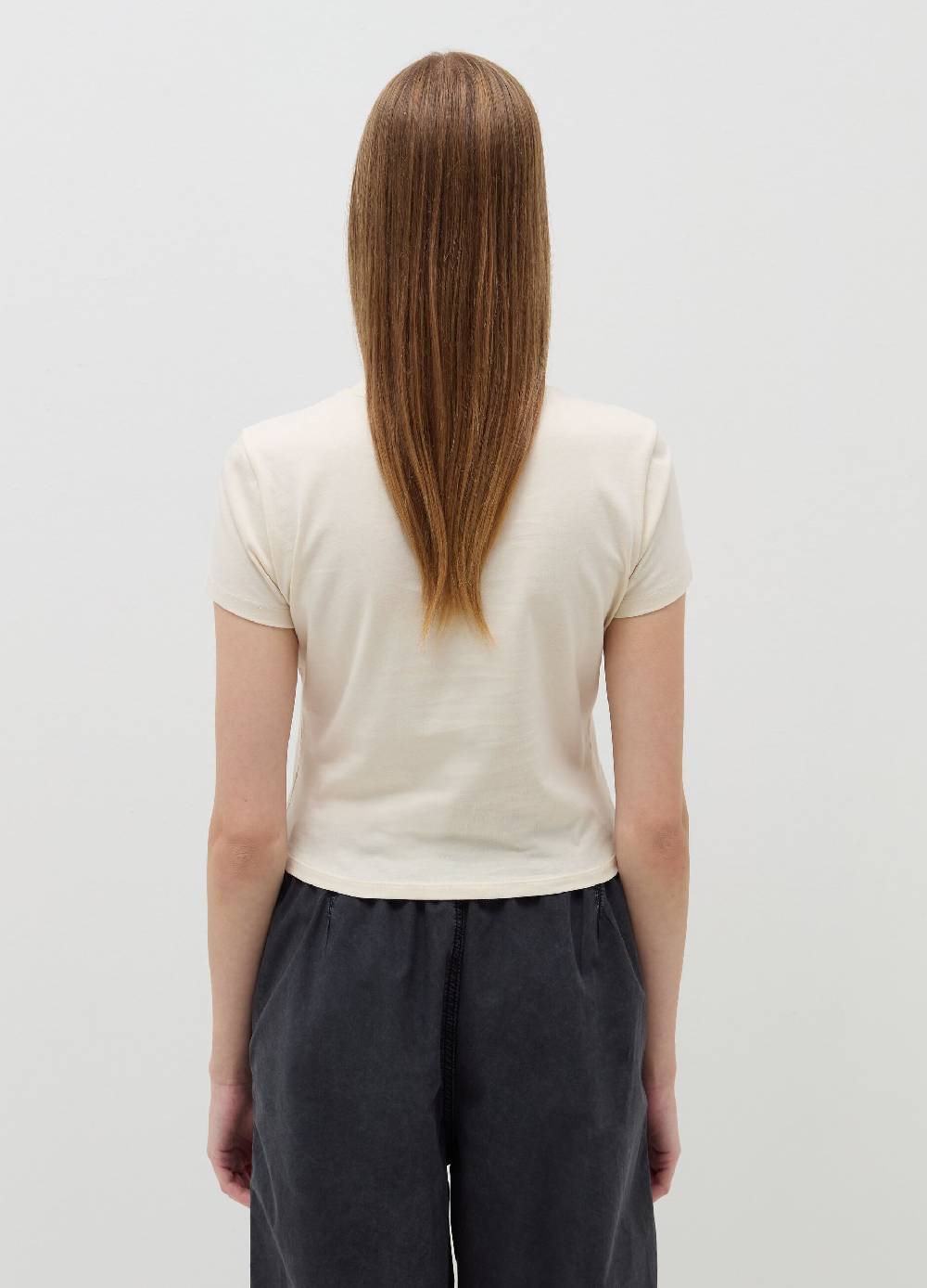 B. ANGEL T-shirt crop in cotone Prezzo Ridotto
