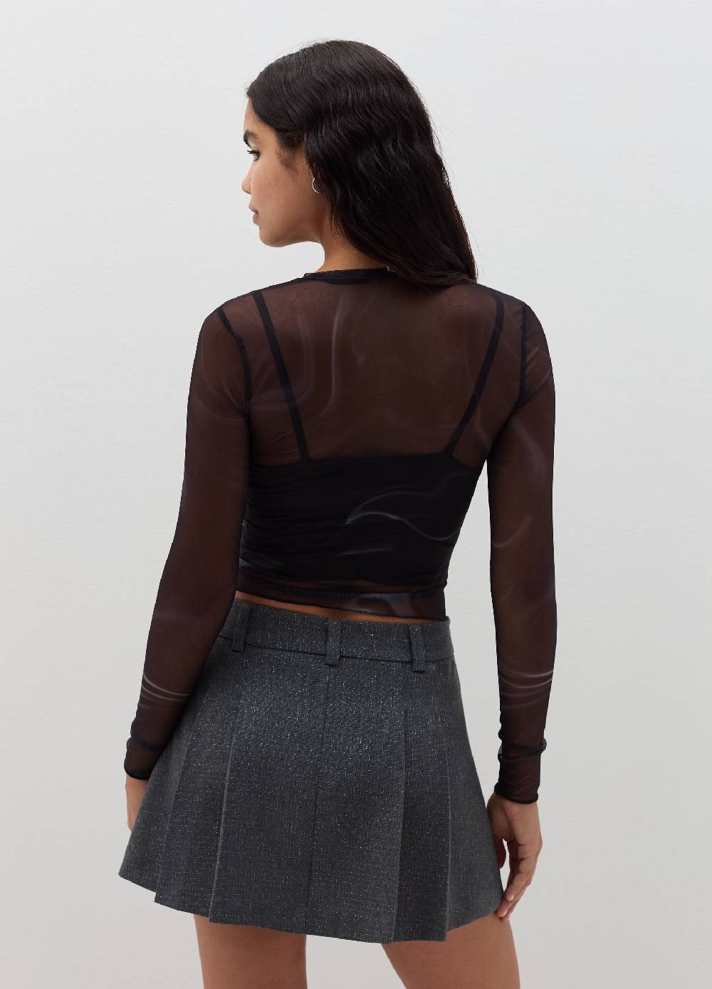B. ANGEL T-shirt maniche lunghe in mesh con lurex Prezzo Ridotto