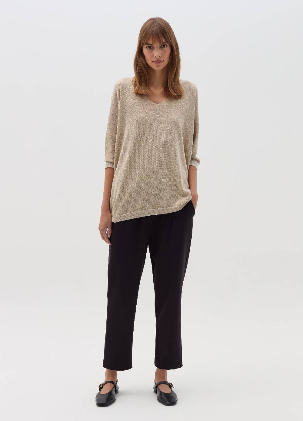HYBRID Maglia in lurex con maniche a tre quarti Economico