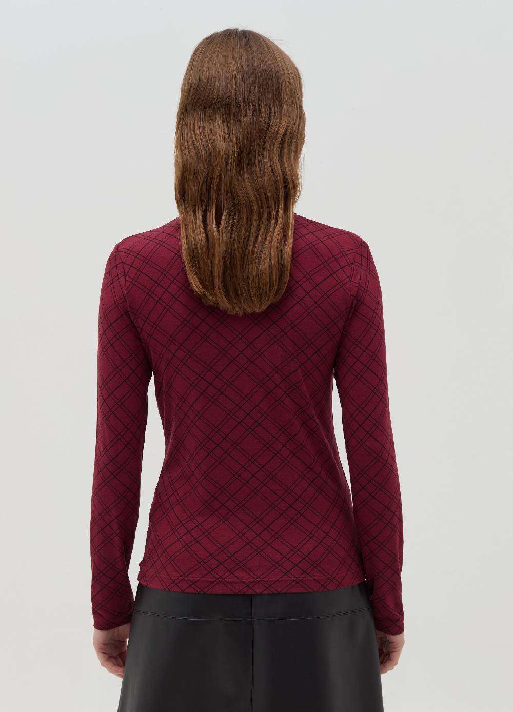 OVS T-shirt mock neck con fantasia check Negozio