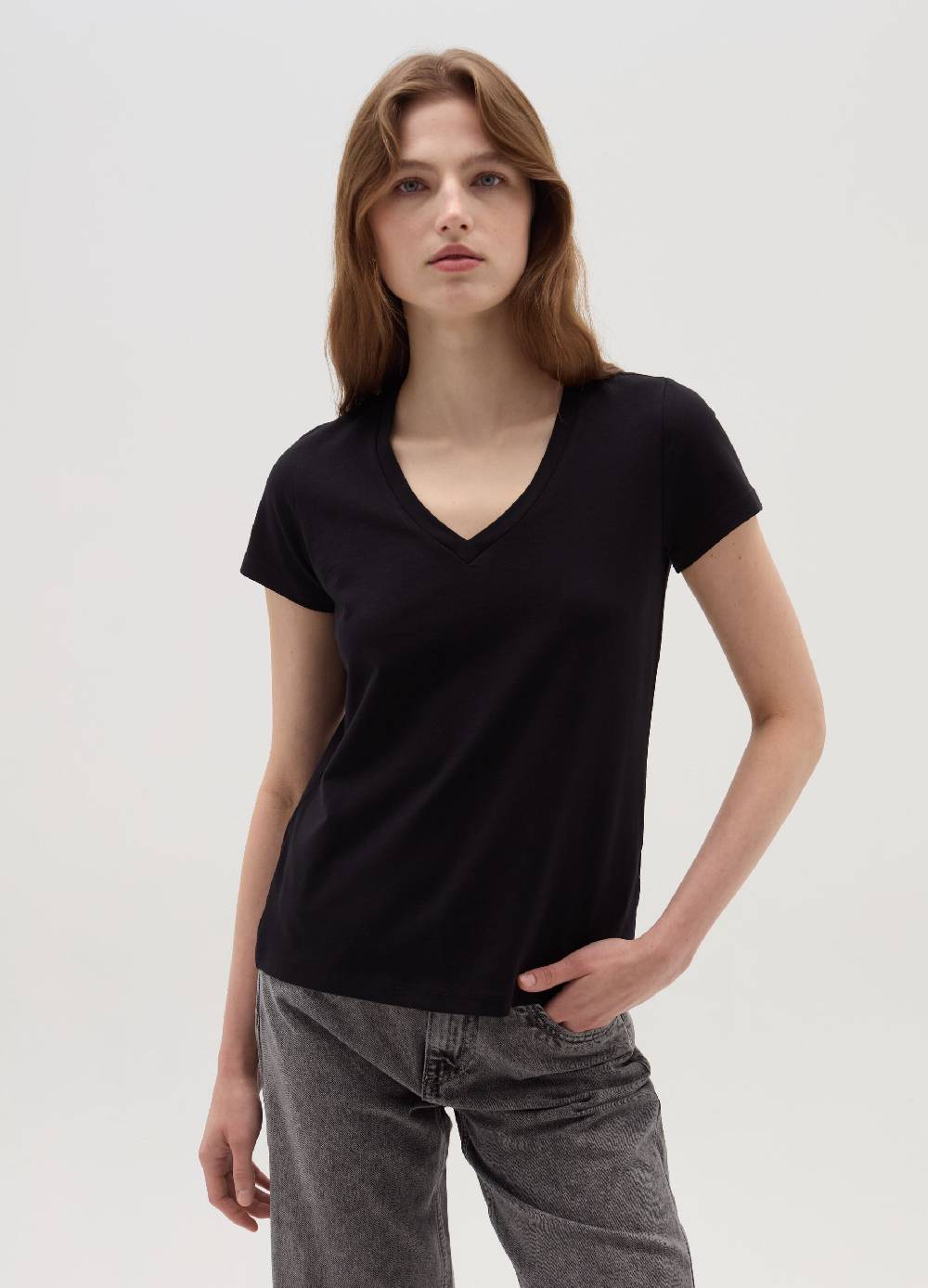 OVS T-shirt tinta unita con scollo a V