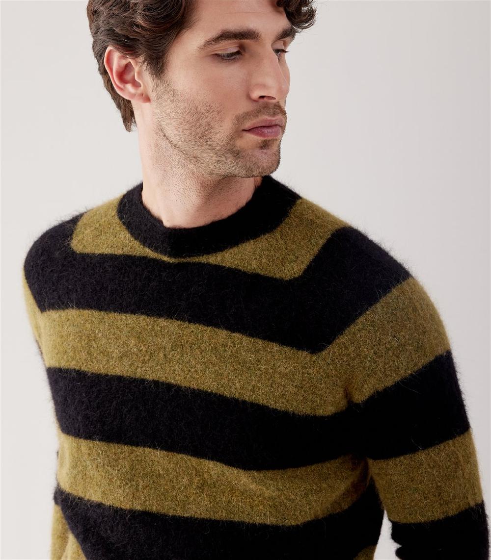 S.Moritz GIROCOLLO RIGHE MOHAIR Nuovo
