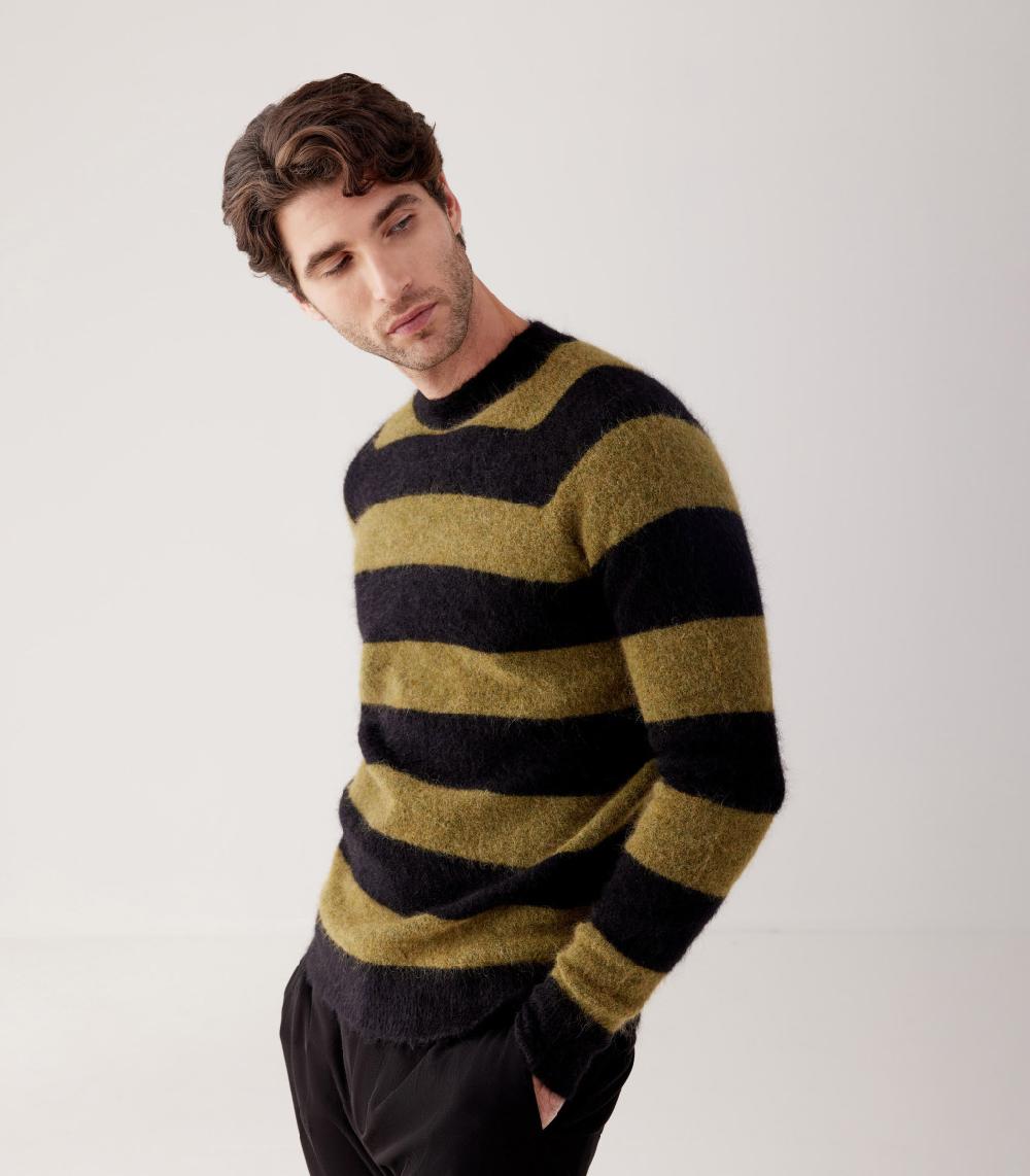S.Moritz GIROCOLLO RIGHE MOHAIR Nuovo