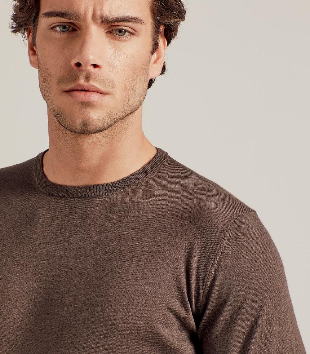 S.Moritz GIROCOLLO LANA SETA CASHMERE - CACAO Affare Del Giorno