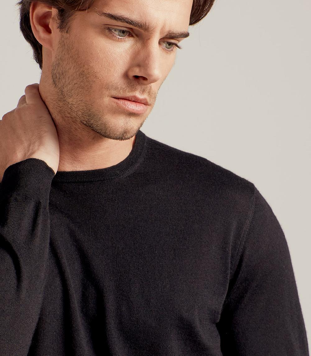 S.Moritz GIROCOLLO LANA SETA CASHMERE - NERO Sottocosto