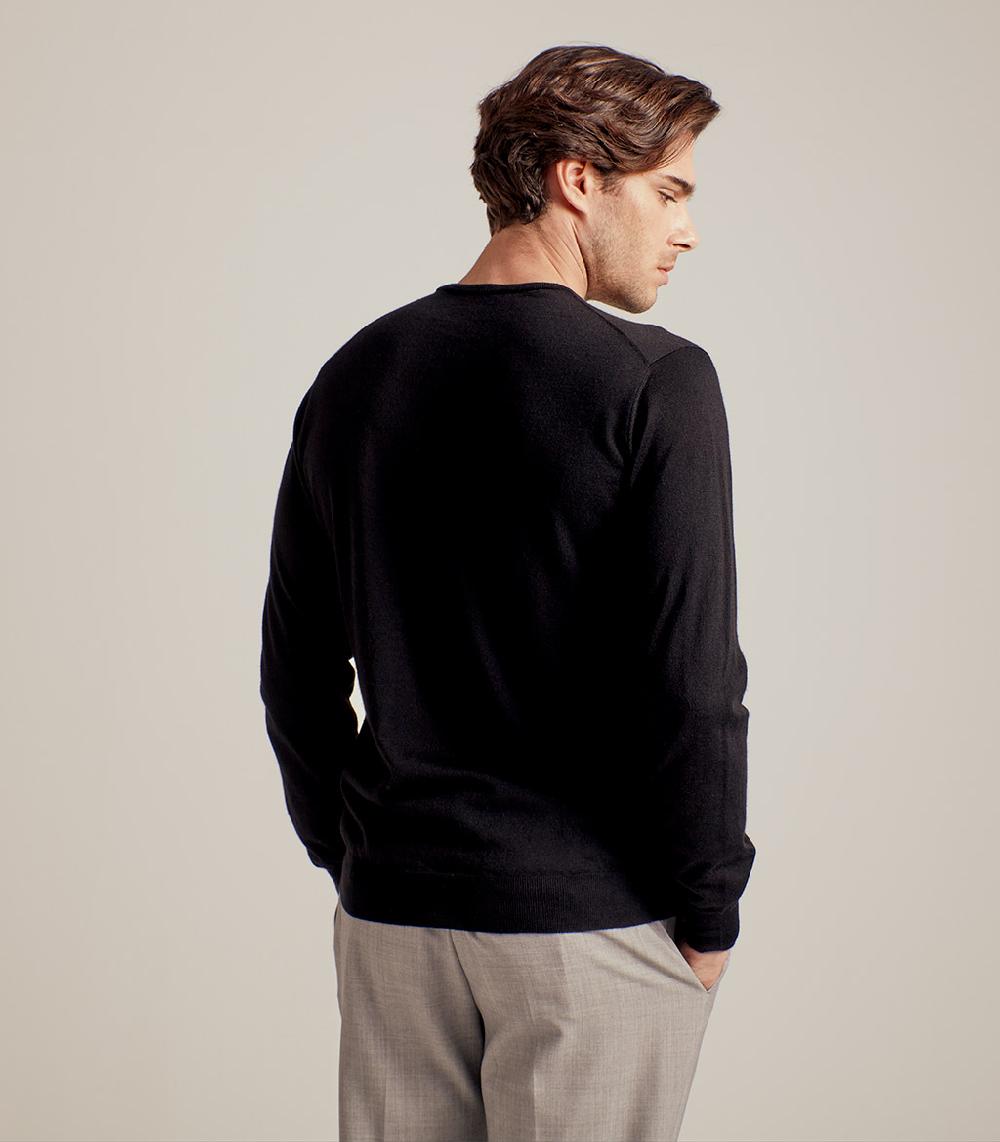 S.Moritz GIROCOLLO LANA SETA CASHMERE - NERO Sottocosto