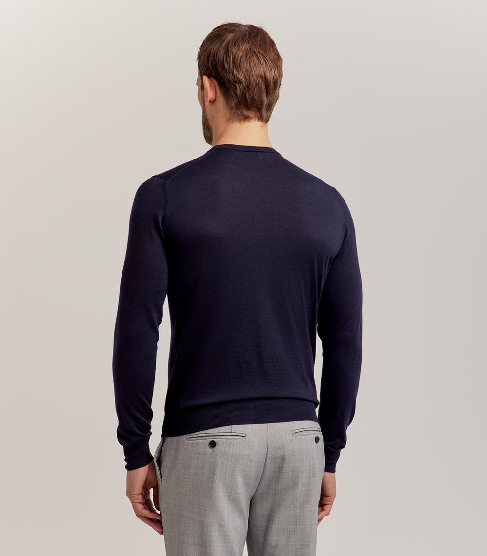 S.Moritz GIROCOLLO LANA SETA CASHMERE - BLU NAVY Convenienza