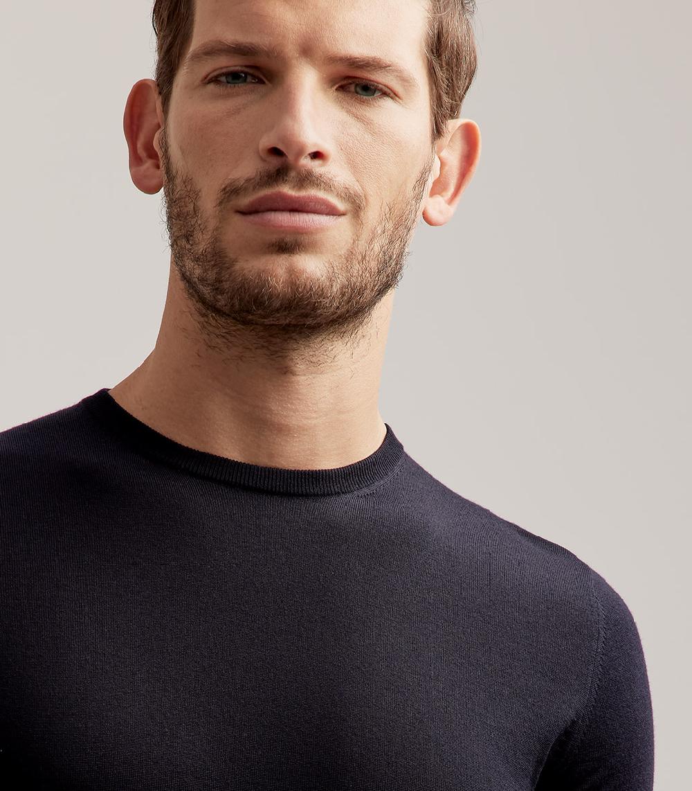 S.Moritz GIROCOLLO ROYAL MERINO - BLU NAVY Economico