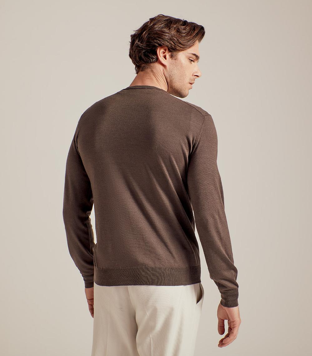 S.Moritz COLLO V LANA SETA CASHMERE - CACAO Saldi