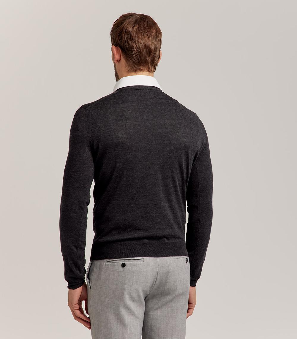 S.Moritz CARDIGAN BOTTONI ROYAL MERINO - GRIGIO ANTRACITE In Linea