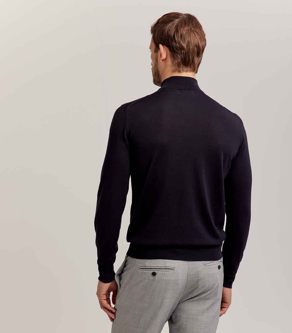 S.Moritz LUPETTO ROYAL MERINO - BLU NAVY Spedizione Gratuita