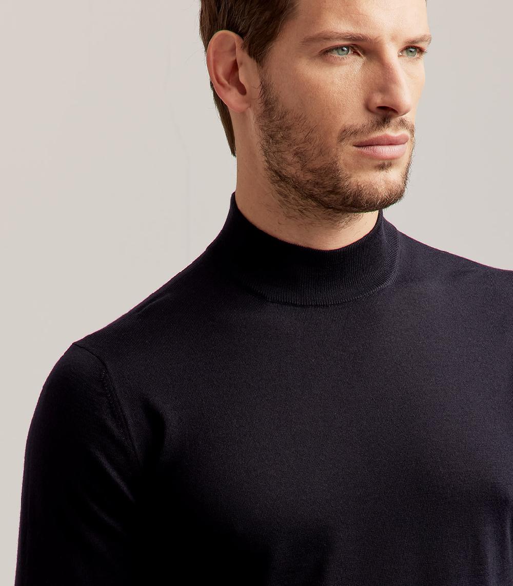 S.Moritz LUPETTO ROYAL MERINO - BLU NAVY Spedizione Gratuita