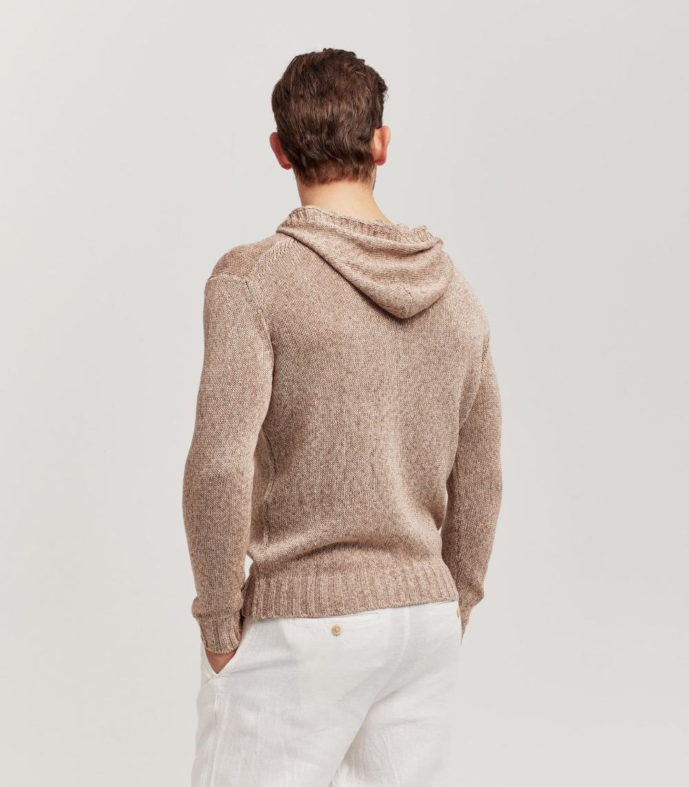 S.Moritz MAGLIA CON CAPPUCCIO RASATO MELANGE - COTONE Prezzo Ridotto