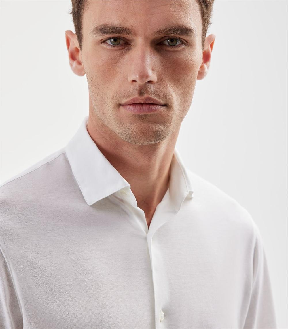 S.Moritz Camicia bianca da uomo in cotone crepe | S.Moritz Sito Ufficiale Novità