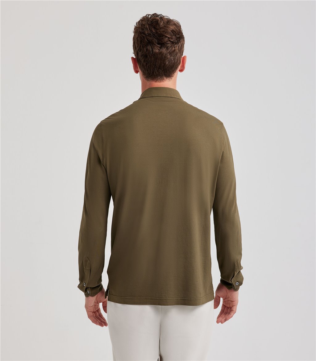 S.Moritz Camicia verde militare da uomo in cotone | S.Moritz Sito Ufficiale Presa