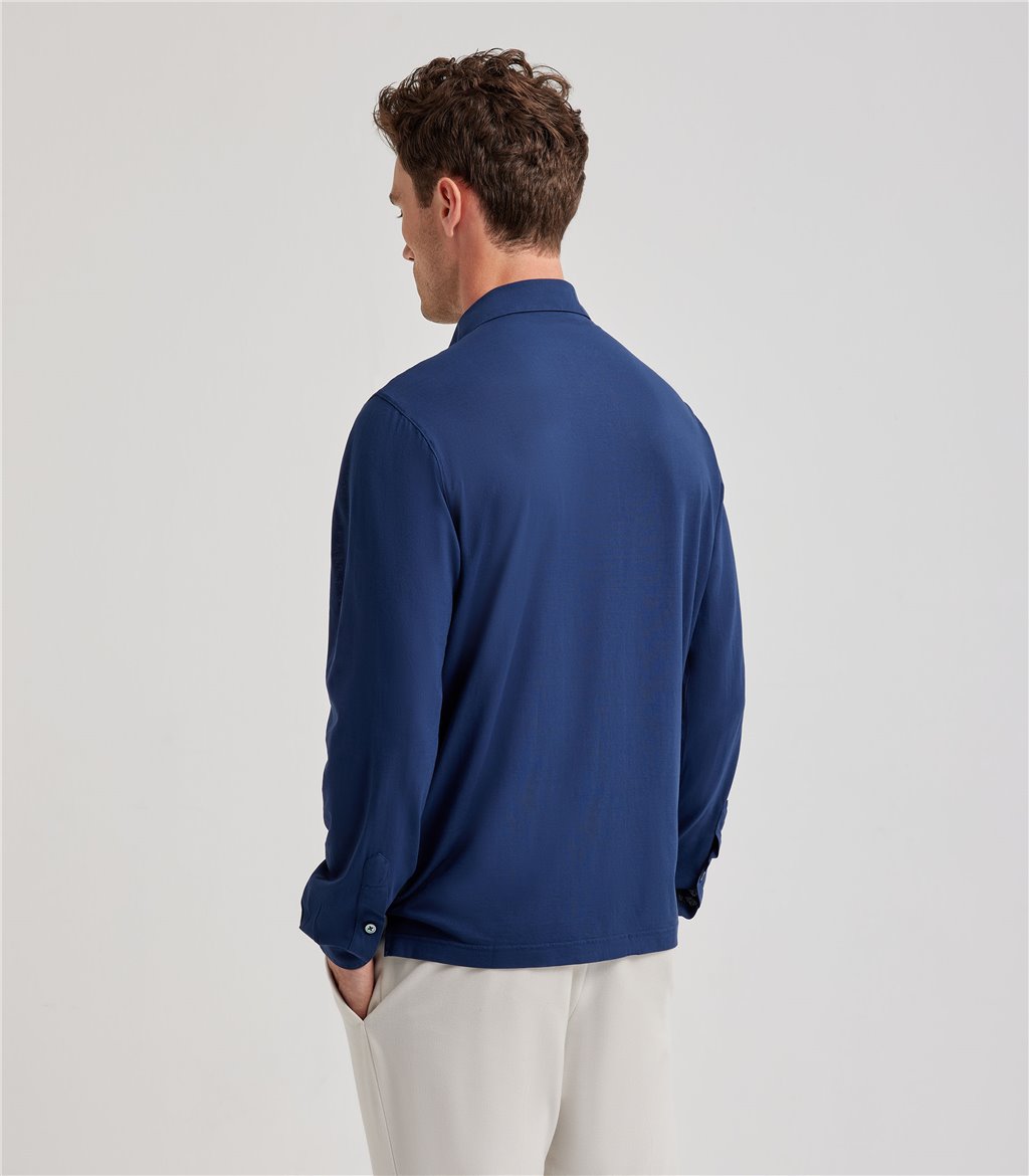 S.Moritz Camicia blu da uomo in cotone crepe | S.Moritz Sito Ufficiale Sconto