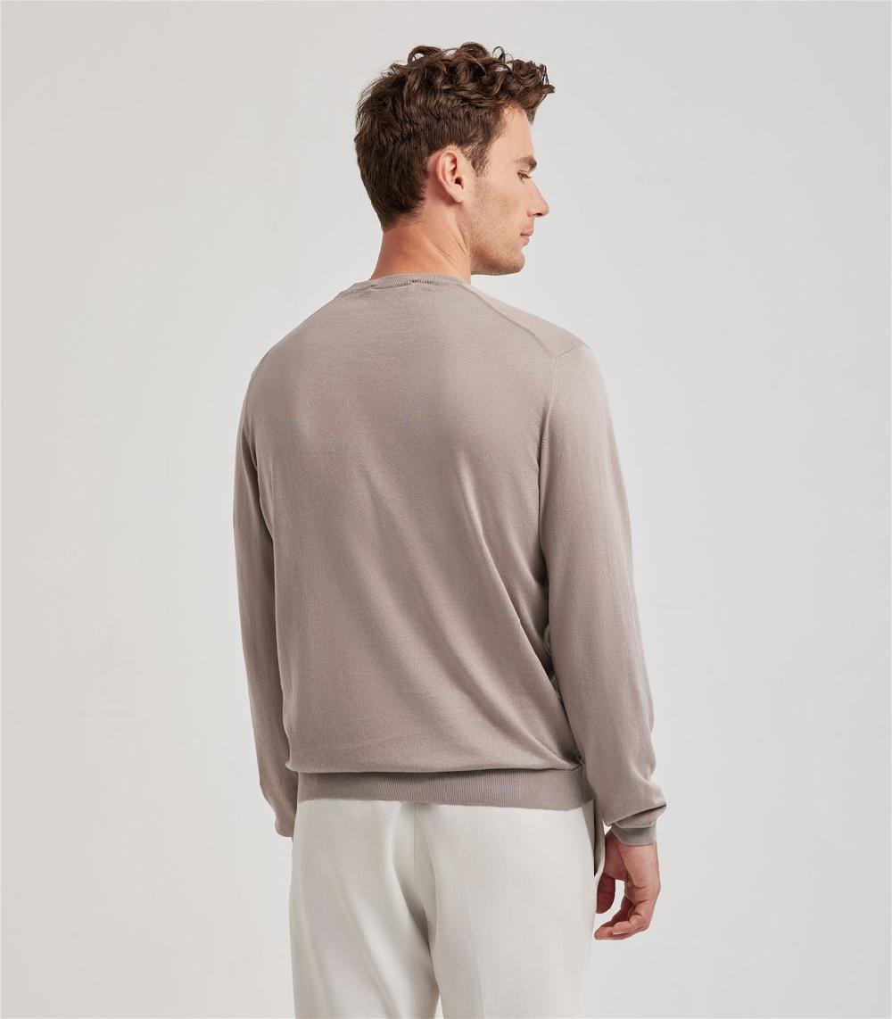 S.Moritz Maglia tortora da uomo in cotone giza | S.Moritz Sito Ufficiale Outlet