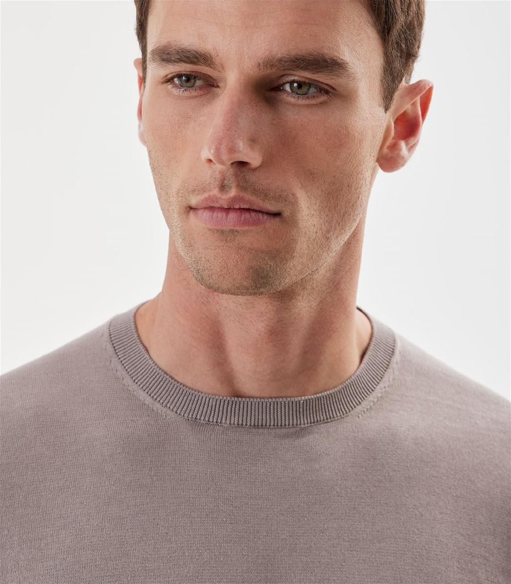 S.Moritz Maglia tortora da uomo in cotone giza | S.Moritz Sito Ufficiale Outlet