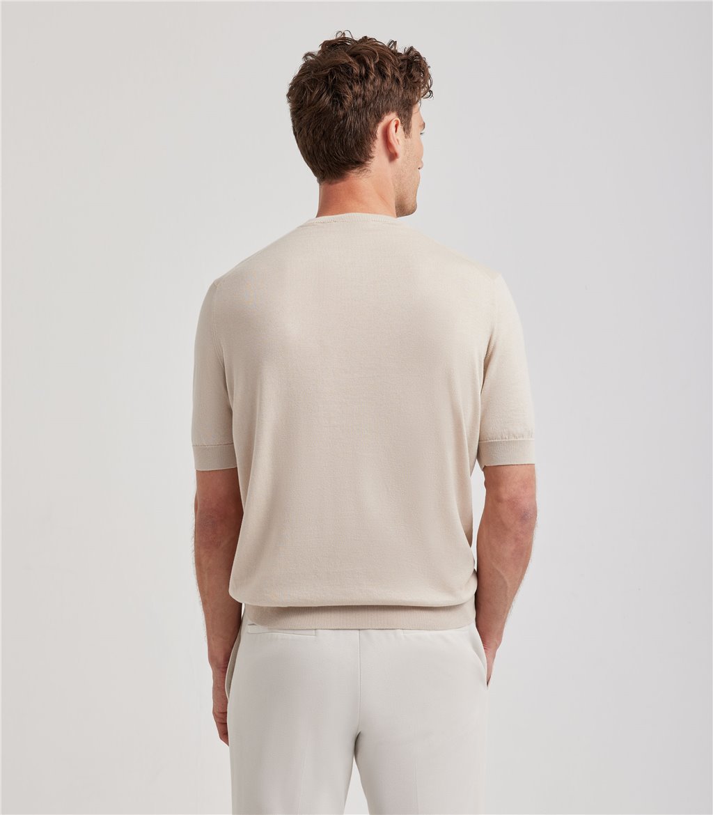 S.Moritz T-shirt beige da uomo in cotone giza | S.Moritz Sito Ufficiale Saldi Di Fabbrica