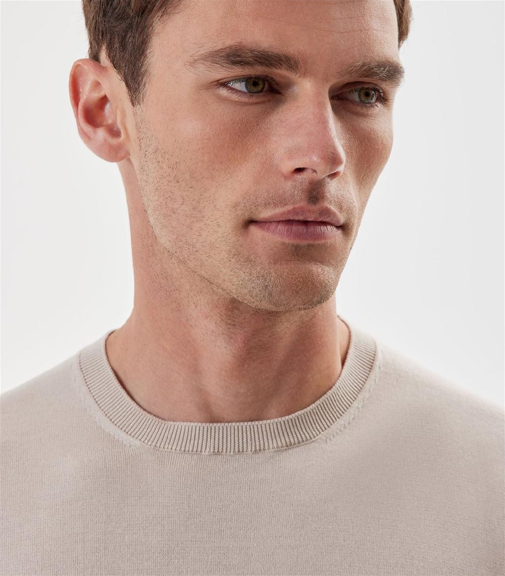 S.Moritz T-shirt beige da uomo in cotone giza | S.Moritz Sito Ufficiale Saldi Di Fabbrica