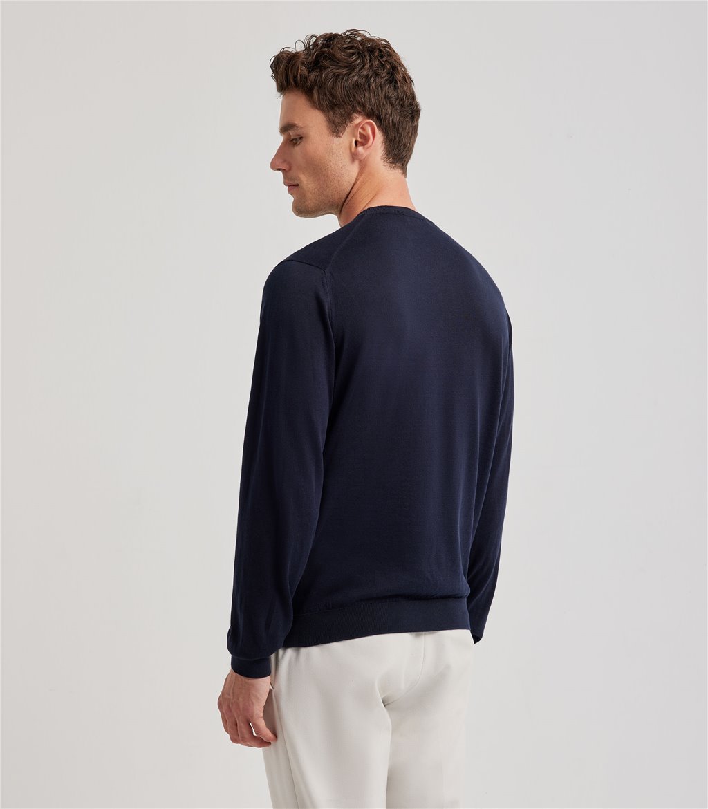 S.Moritz Maglia blu navy da uomo in cotone giza | S.Moritz Sito Ufficiale I Più Venduti