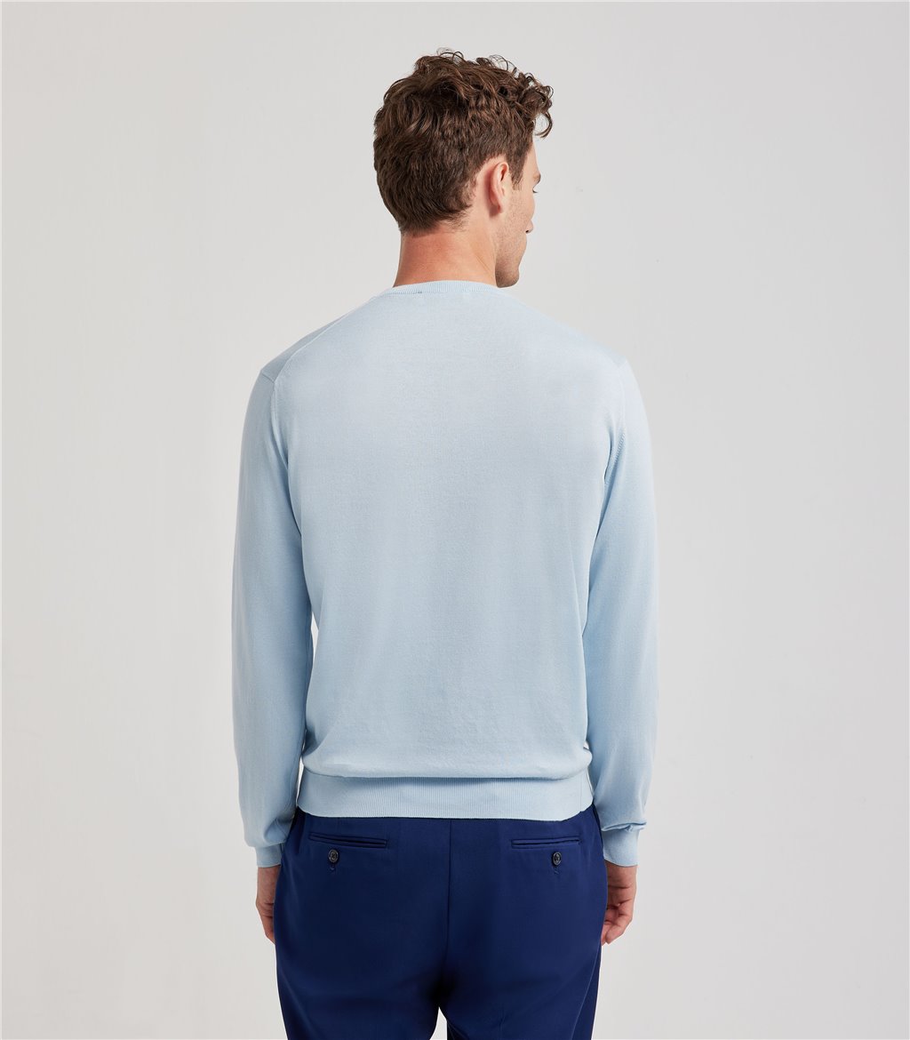 S.Moritz Maglia celeste da uomo in cotone giza | S.Moritz Sito Ufficiale Negozio
