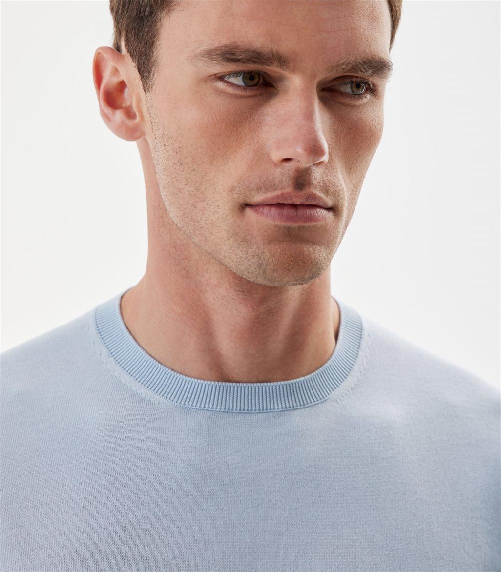 S.Moritz Maglia celeste da uomo in cotone giza | S.Moritz Sito Ufficiale Negozio